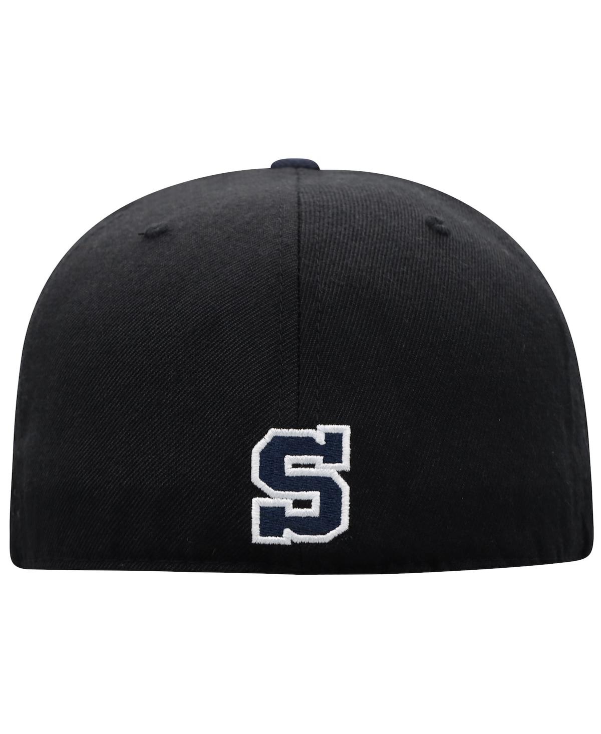 Shop Top Of The World Men's  Black, Navy Penn State Nittany Lions Team Color Two-tone Fitted Hat In Black,navy