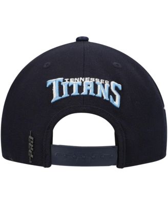Men's Navy Tennessee Titans Script Wordmark Snapback Hat