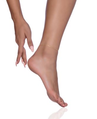 Sparkle Chain Ankle Bracelet, 10" (1-1/2mm) in 14k Yellow Gold or 14k White Gold.