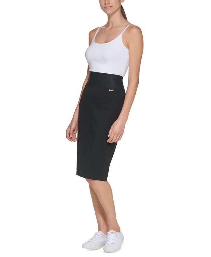 Calvin Klein High Waist Power Stretch Pencil Skirt & Reviews - Skirts -  Women - Macy's