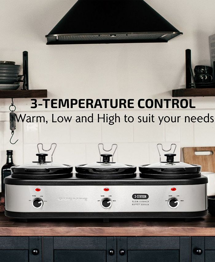 OVENTE Stainless Steel Triple Slow Cooker Buffet Server Macy's