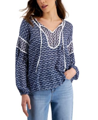 Fever Embroidered Peasant Top - Macy's
