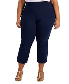 Plus Size Pull-On Cropped Flare Leggings, Created for Macy's