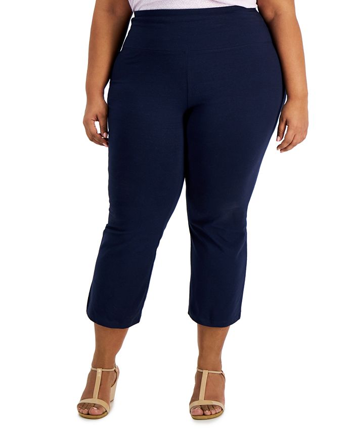 Style & Co Plus Size Pull-On Cropped Flare Leggings, Created for