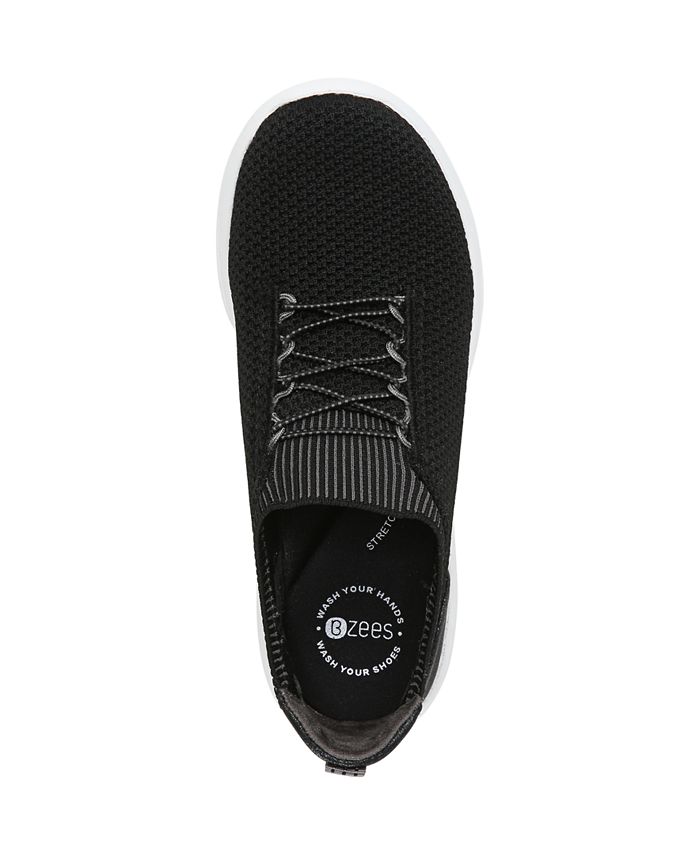 bzees golden fur trim washable slip on sneakers