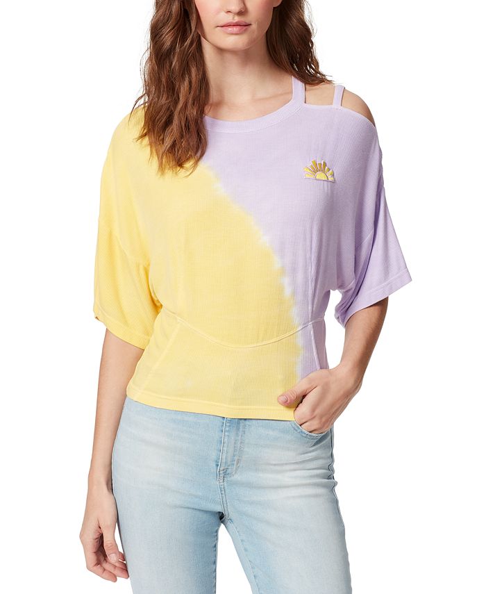 Frayed Denim Alora Elbow Sleeve T-Shirt - Macy's