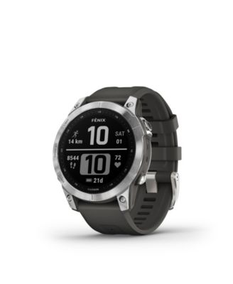 Garmin Unisex Fenix 7 Silver-tone with Graphite Silicone Band