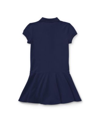 Girls' 7-16 Cotton Mesh Short-Sleeve Polo Dress
