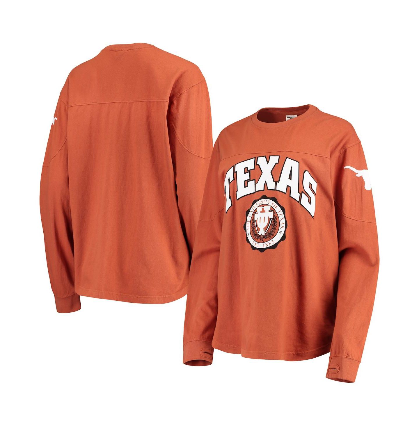 Женская футболка Pressbox Texas Orange Texas Longhorns Edith Long Sleeve — фото 1