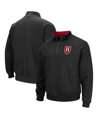 Men's Black Harvard Crimson Tortugas Team Logo Quarter-Zip Jacket