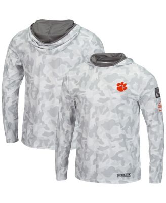 Men's Arctic Camo Clemson Tigers OHT Military-Inspired Appreciation Long Sleeve Hoodie Top