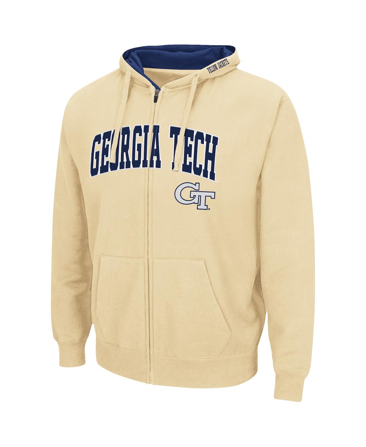 Colosseum Men's  Gold-tone Georgia Tech Yellow Jackets Arch Logo 3.0 Full-zip Hoodie In Gold