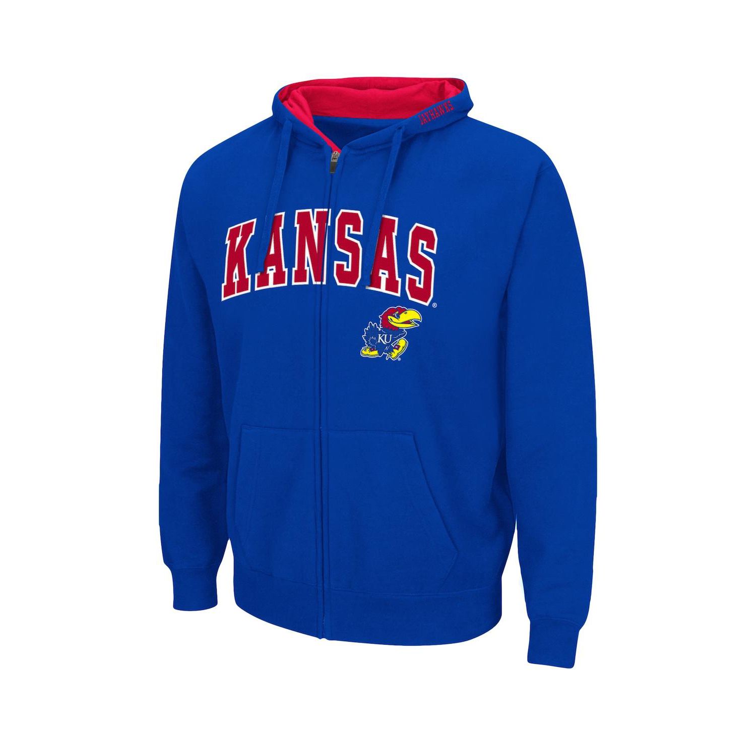 Men's Royal Kansas Jayhawks Arch & Logo 3.0 Full-Zip Hoodie