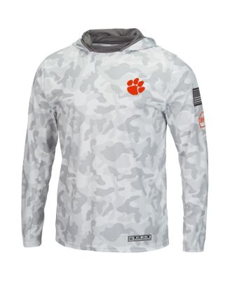 Men's Arctic Camo Clemson Tigers OHT Military-Inspired Appreciation Long Sleeve Hoodie Top