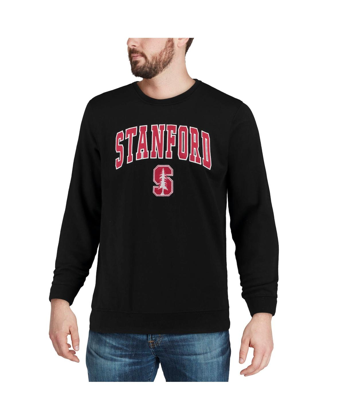 Colosseum Men's Stanford Cardinal Arch & Logo Crew Neck Sweatshirt In White
