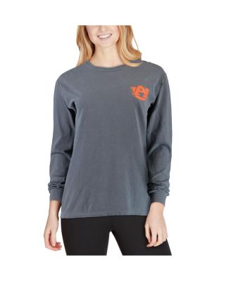 Women's Navy Auburn Tigers Comfort Colors Campus Skyline Long Sleeve Oversized T-shirt