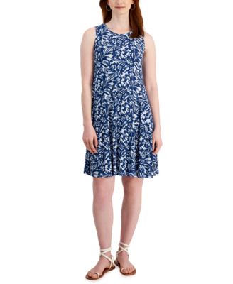 Style & Co - Petite Tropical-Print Sleeveless Flip-Flop Dress