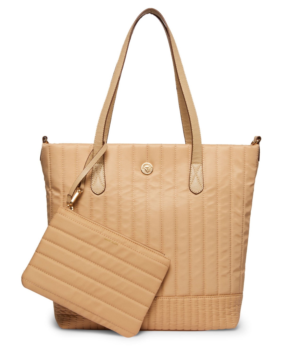 Anne Klein Women s Quilted Medium Nylon Tote with Pouch Smart Closet