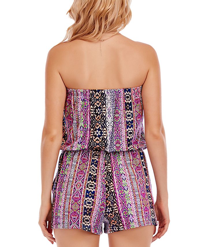 Lucky Brand Printed Boho Chic Swim Romper CoverUp Macy's
