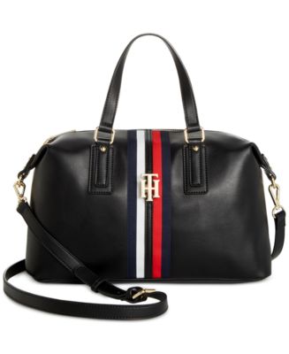  Tommy Hilfiger Women's Handbag Jaden Satchel, Black