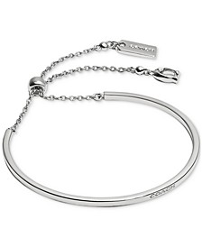 Silver-Tone Logo Slider Bracelet