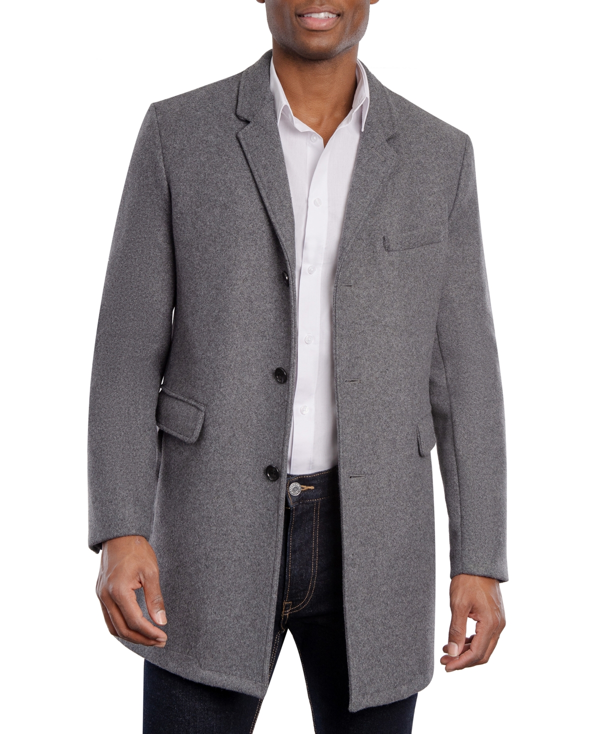 Michael Kors Men's Ghent Slim-fit Overcoat In Medium Grey