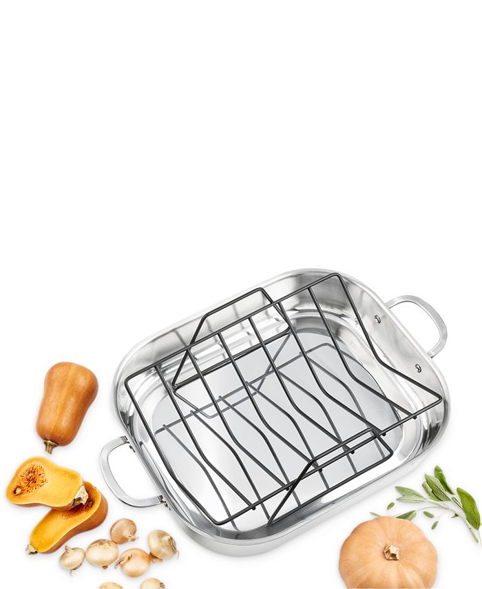 The Cellar Stainless Steel Roasting Pan with Rack, Created for Macy's