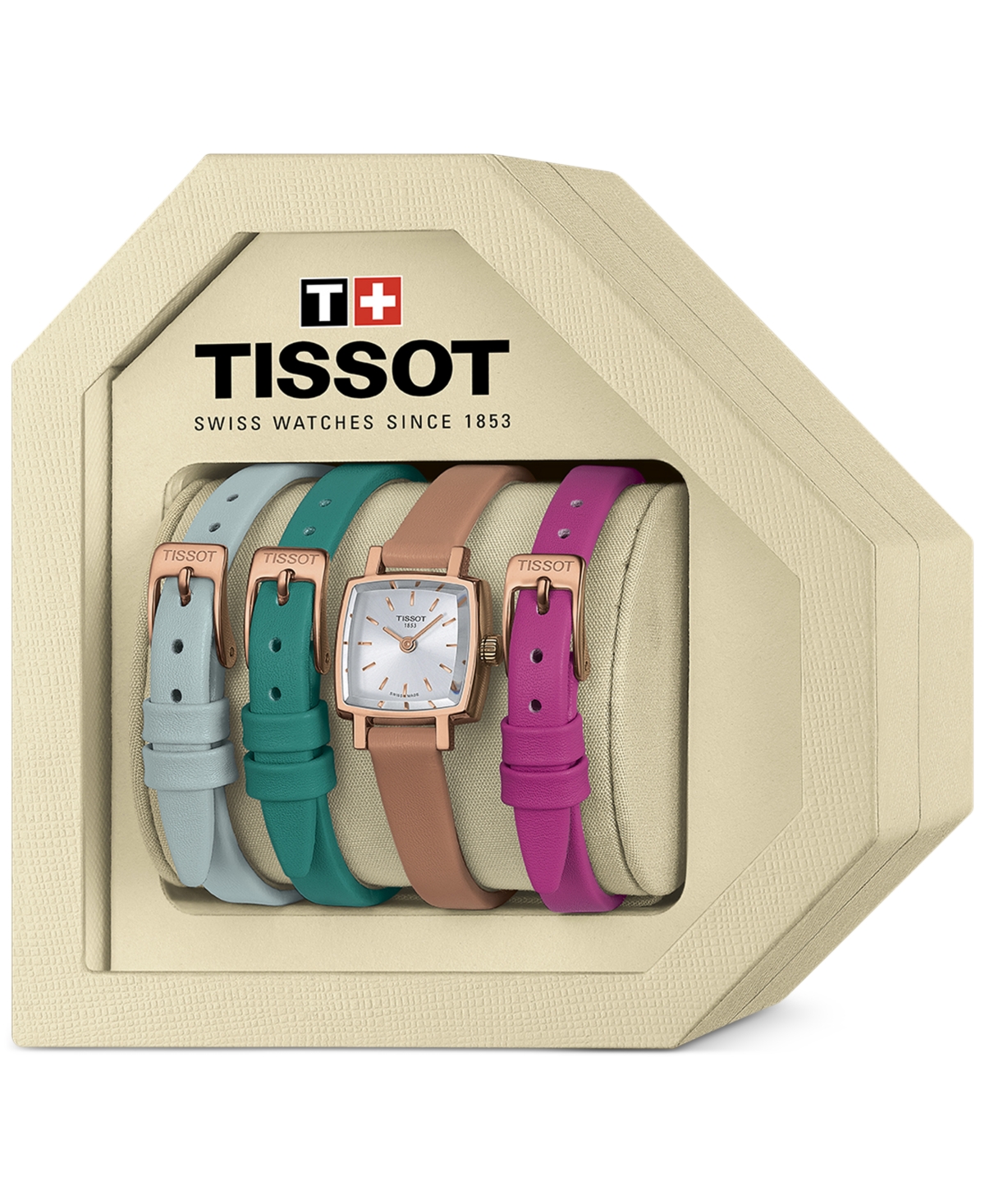 Shop Tissot Women's Lovely Summer Interchangeable Leather Strap Watch 20mm In Tan
