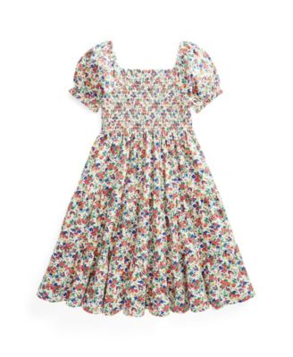 폴로 랄프로렌 걸즈 원피스 Polo Ralph Lauren Big Girls Floral Smocked Jersey Dress,Butterfly Print