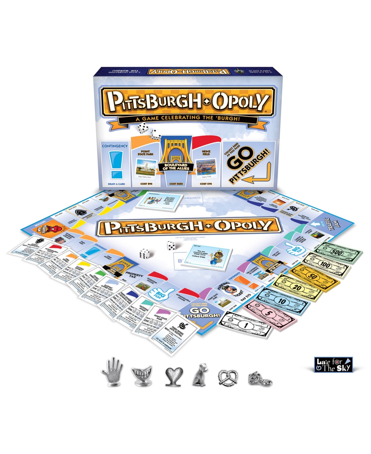 Late For The Sky Pittsburgh-opoly Monopoly Game In Multi