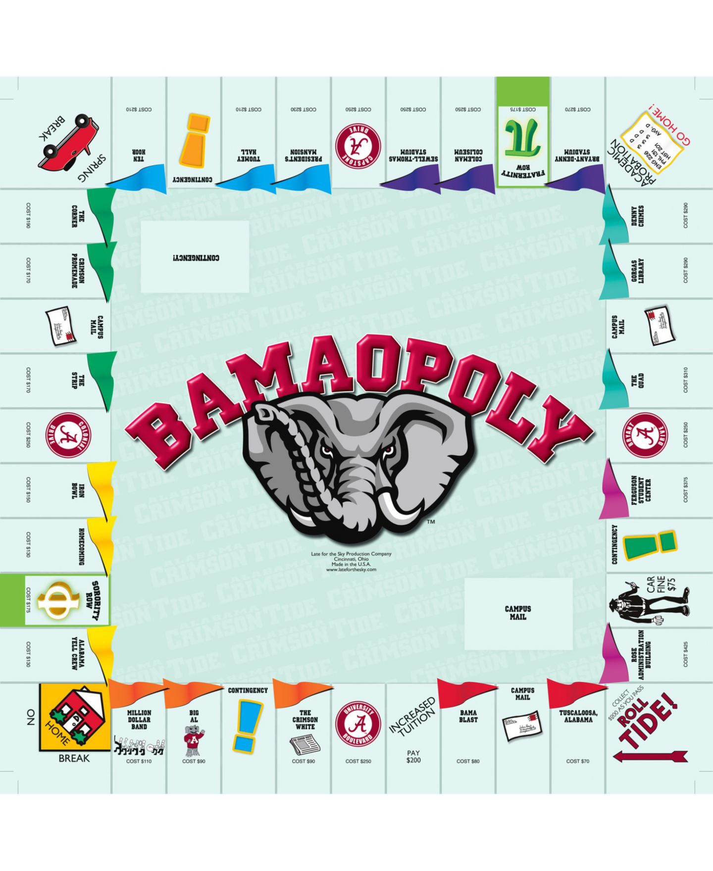 Детская настольная игра Late for the Sky Bama-Opoly Board Game, Ages 8+ — фото 2