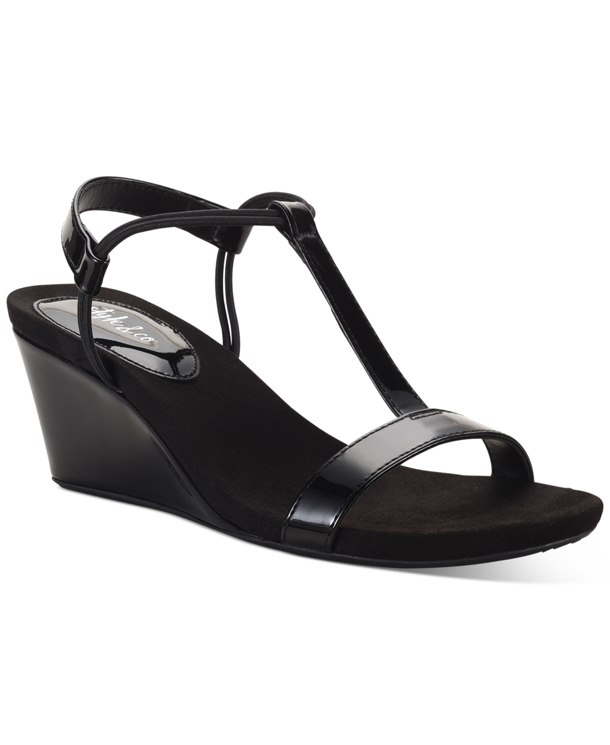 Macy's black wedge sandals shop