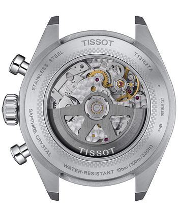 Tissot - Men's PRS 516 Automatic Chronograph Black Leather Strap Watch 45mm