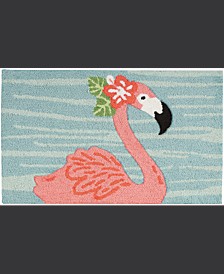 Hand Hooked Flamingo Accent Rug 18"x30"