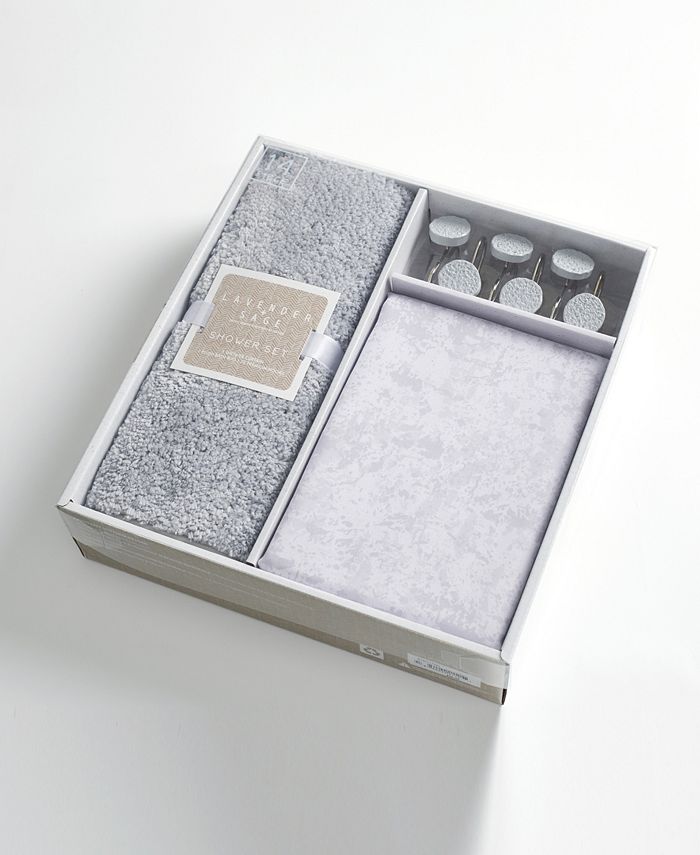 Lavender and Sage Nana 14 Piece Bathroom Shower Set - Macy's