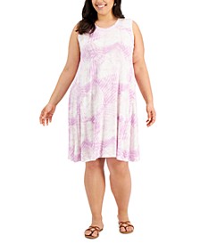 Plus Size Tie-Dyed Flip Flop Dress, Created for Macy's