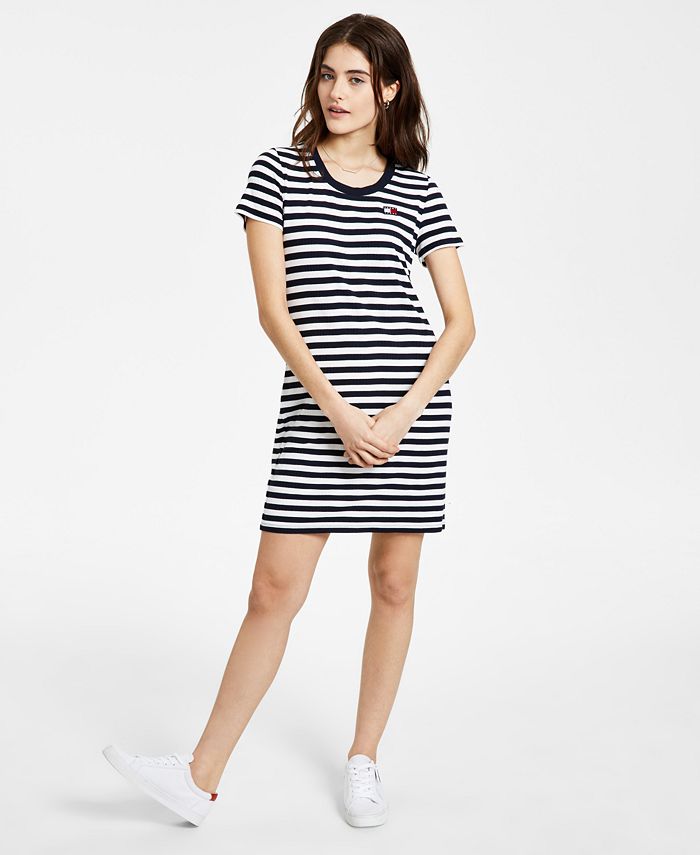 Tommy Jeans Striped Ribbed T-Shirt Dress - Macy's