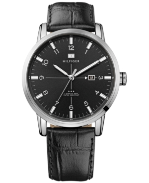 UPC 885997089920 product image for Tommy Hilfiger Men's Black Croco-Embossed Leather Strap Watch 44mm 1710330 | upcitemdb.com