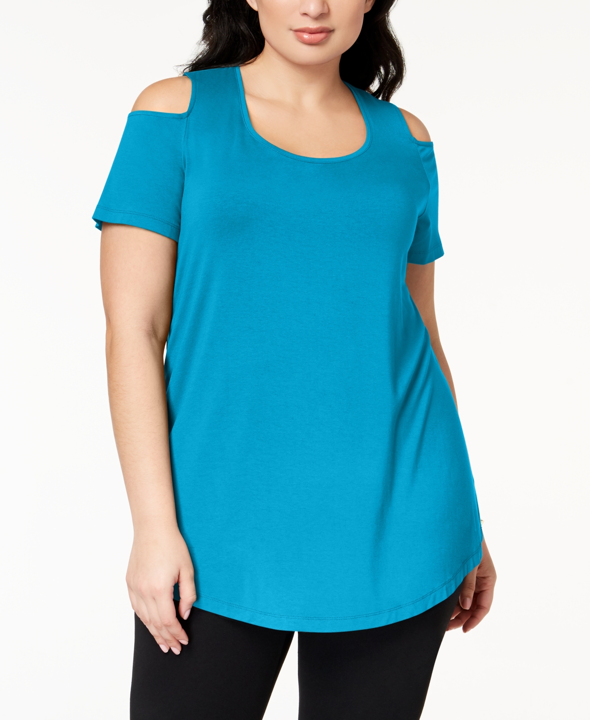 JM COLLECTION PLUS SIZE COLD-SHOULDER TOP, CREATED FOR MACY'S