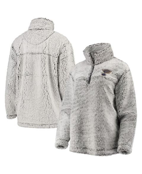 Женские свитеры G-III 4Her by Carl Banks Women's Gray St. Louis Blues Sherpa Quarter-Zip Pullover Jacket