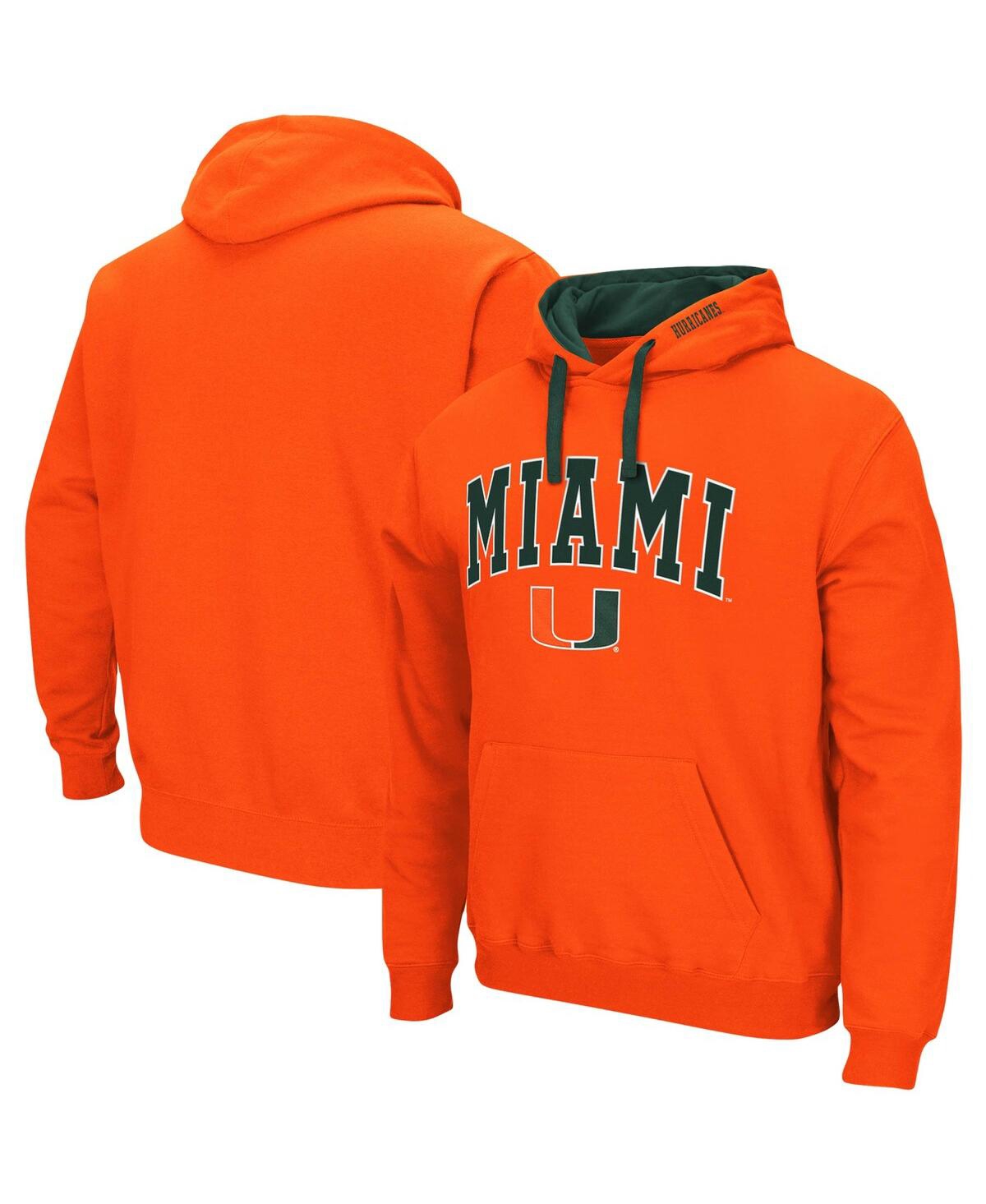 Colosseum Men's  Orange Miami Hurricanes Big And Tall Arch & Logo 2.0 Pullover Hoodie