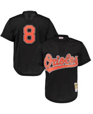 Men's Cal Ripken Jr. Black Baltimore Orioles Cooperstown Mesh Batting Practice Jersey