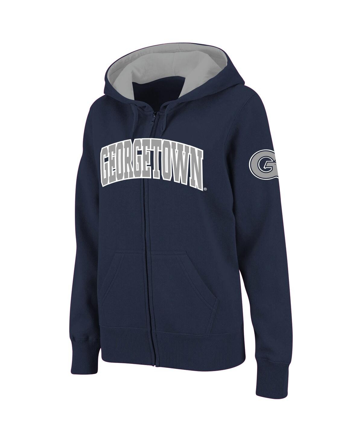 Women's Stadium AthleticGeorgetown Hoyas Arched Name Full-Zip Hoodie - Navy