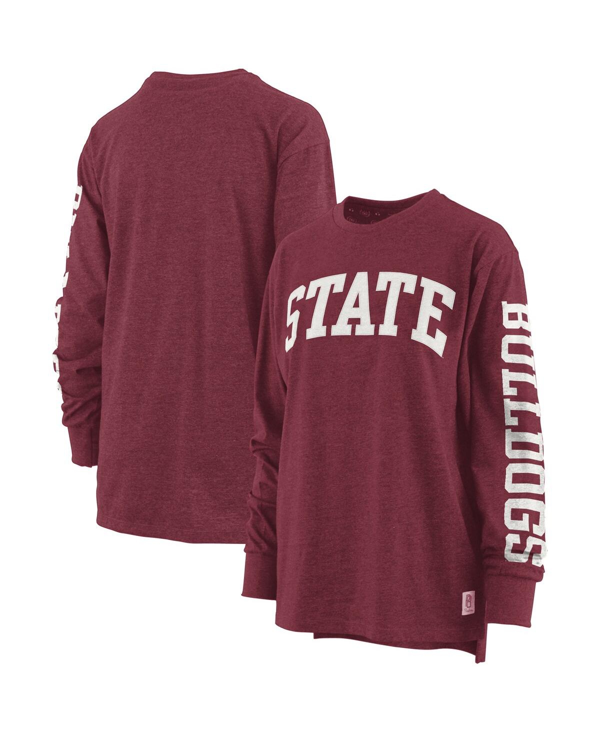 Women's PressboxMississippi State Bulldogs Two-Hit Canyon Long Sleeve T-shirt - Maroon