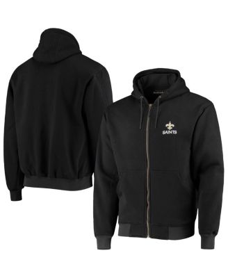 Men's Black New Orleans Saints Craftsman Thermal-Lined Full-Zip Hoodie