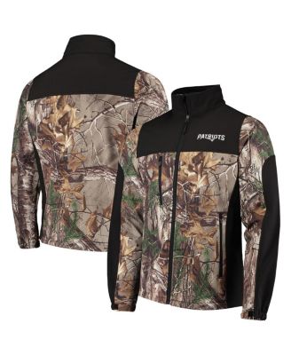 Men's Realtree Camo and Black New England Patriots Circle Hunter Softshell Full-Zip Jacket