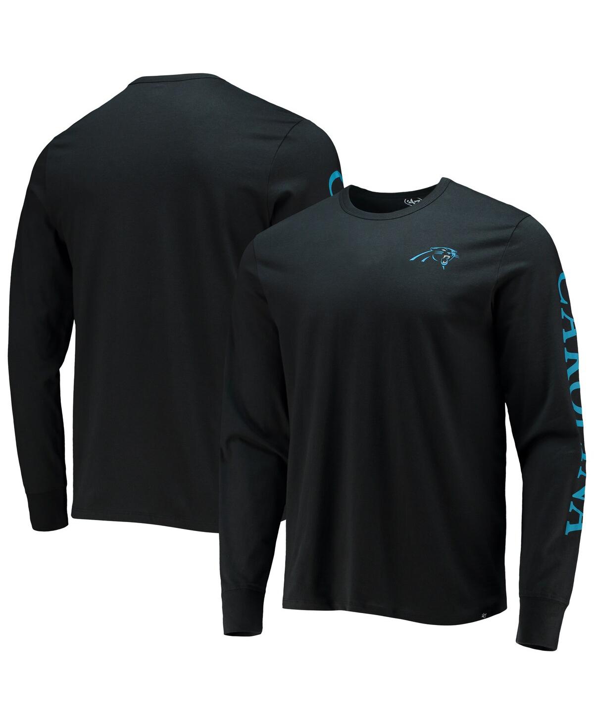 Men's '47Carolina Panthers Franklin Long Sleeve T-shirt - Black