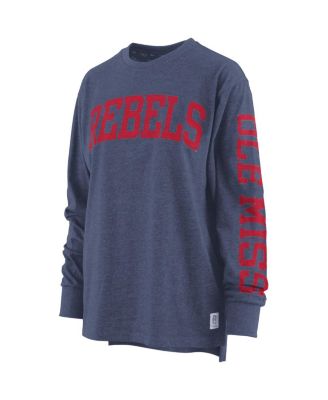 Women's Navy Ole Miss Rebels Two-Hit Canyon Long Sleeve T-shirt