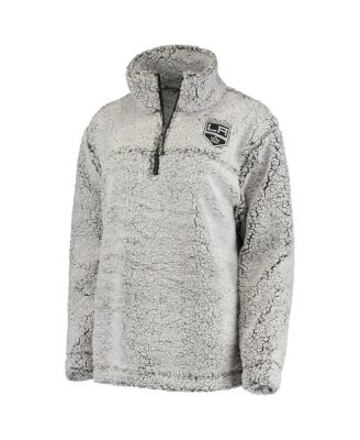 Women's Gray Los Angeles Kings Sherpa Quarter-Zip Pullover Jacket