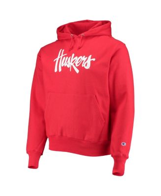 Men's Scarlet Nebraska Huskers Vault Logo Reverse Weave Pullover Hoodie